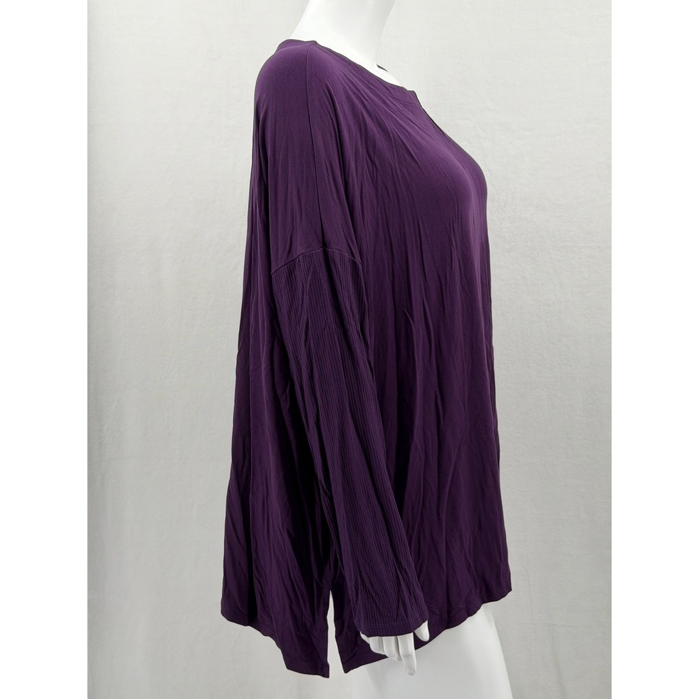 J Jill Top Women 2X Purple Wearever Collection Long Sleeve Stretch Travel Staple - Picture 3 of 10